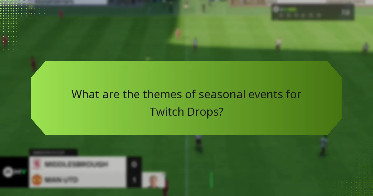 What are the themes of seasonal events for Twitch Drops?